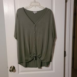 Button down tee with tie